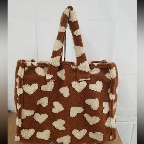 Anthropologie Sherpa  tote bag SO CUTE FOR VALENTINES 💌 - Picture 5 of 5